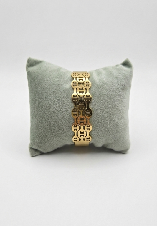 Marine Link Cutout Bangle Bracelet