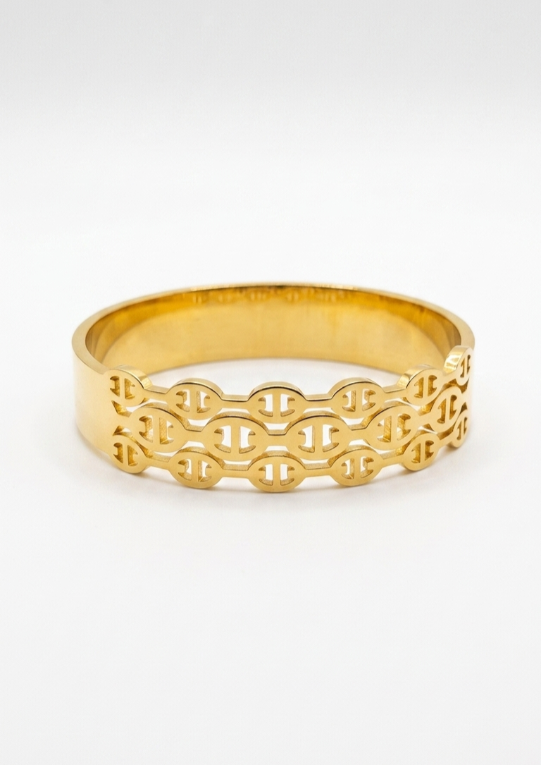 Marine Link Cutout Bangle Bracelet