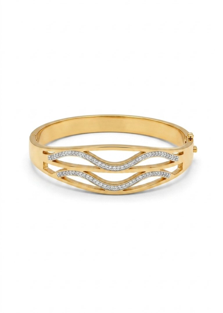 Crystal Wave Bangle Bracelet