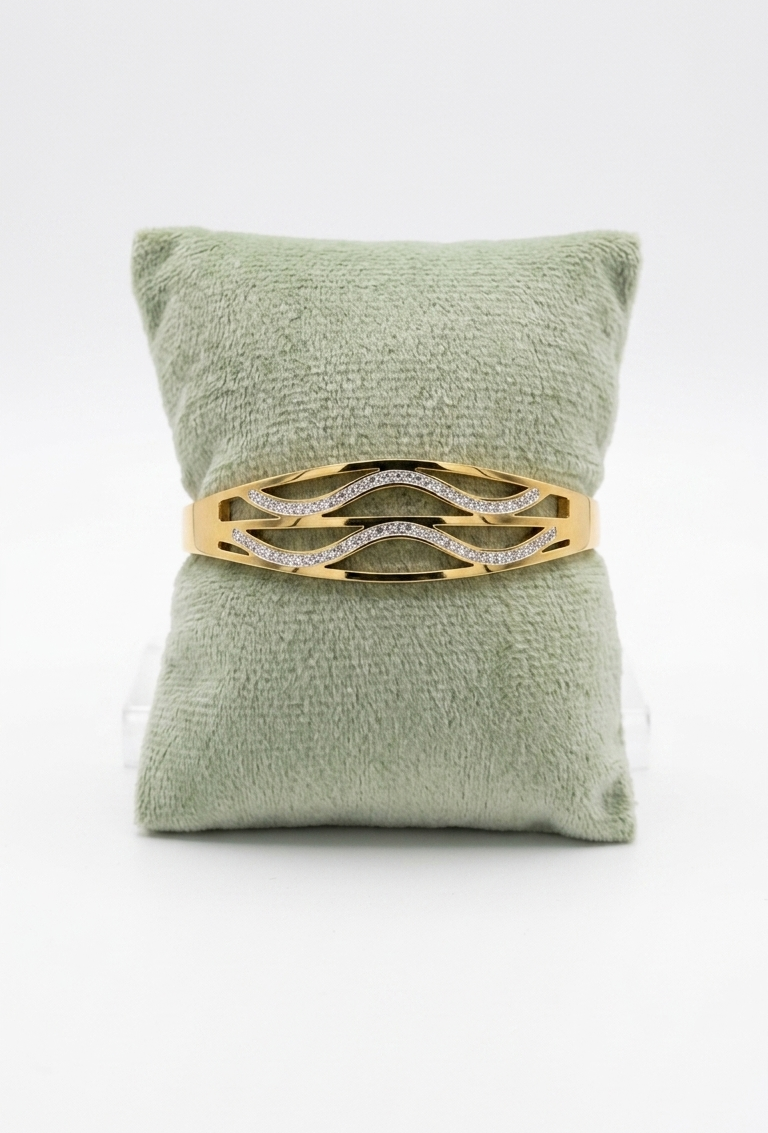 Crystal Wave Bangle Bracelet