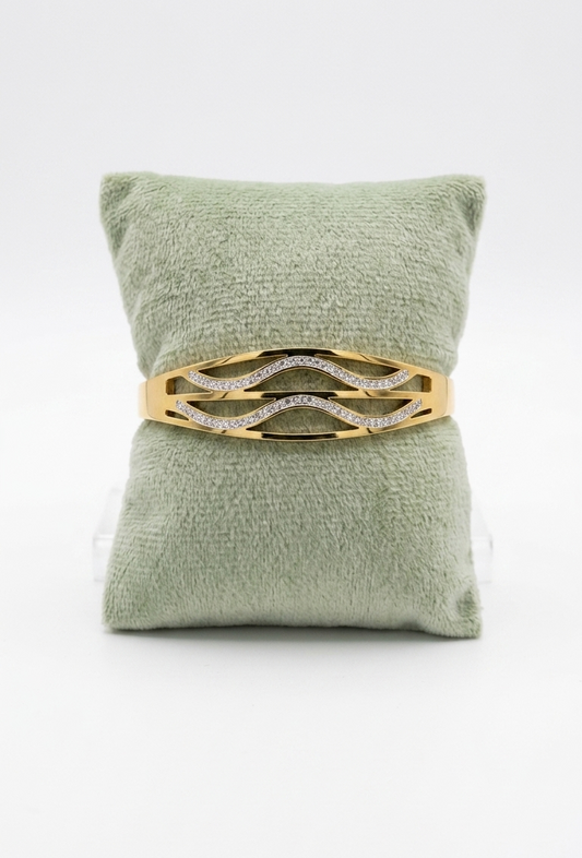 Crystal Wave Bangle Bracelet