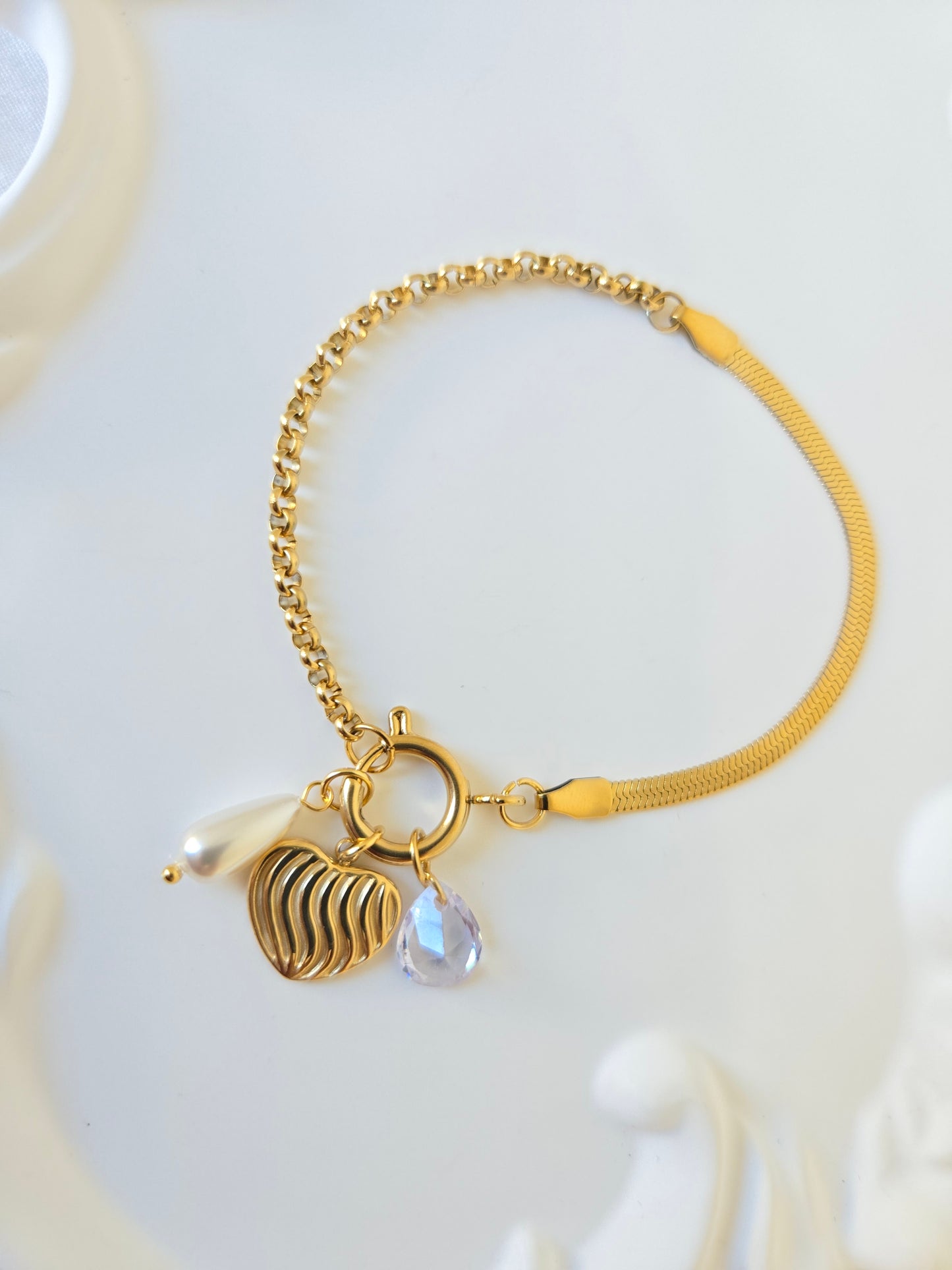 Double Design Charm Chain Bracelet
