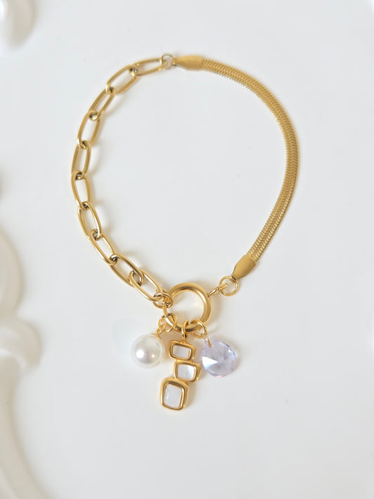 Double Design Chain Drop Bracelet
