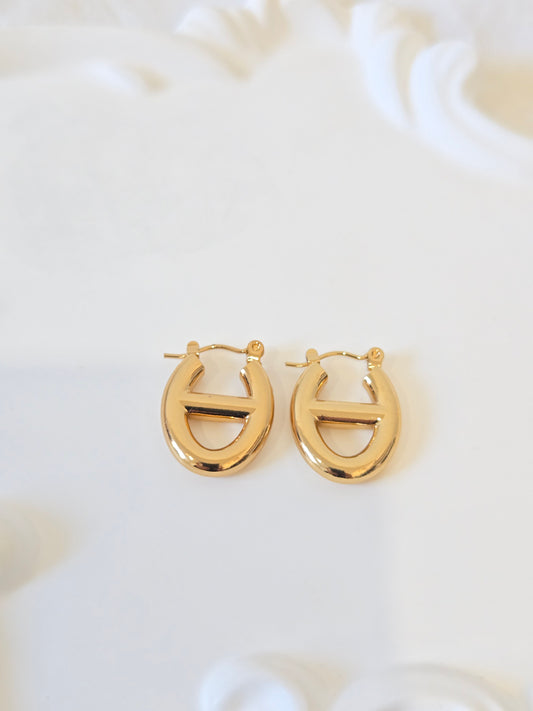 Semi Oval Hoop Earrings