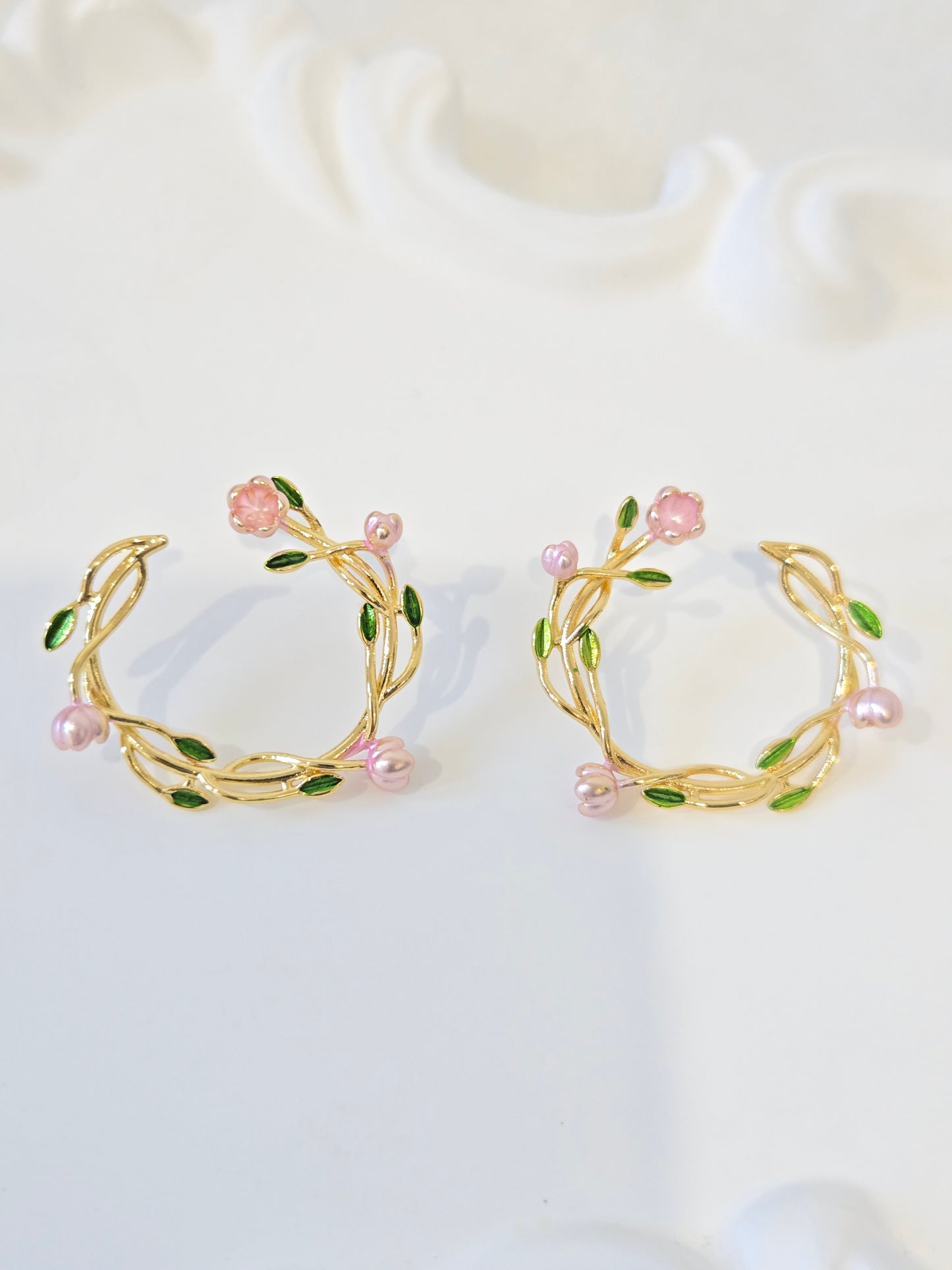 Circular Flower Bud Earrings