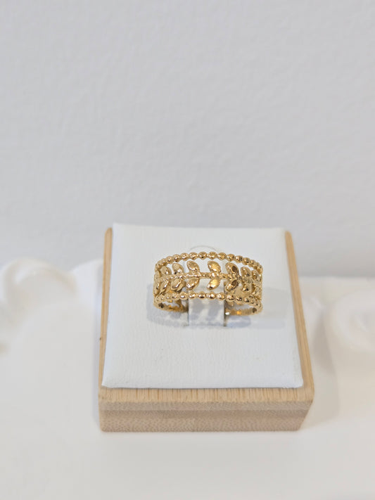 Leaf Pattern Adjustable Ring