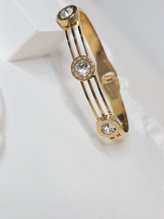 Triple Layer Stone Bangle Bracelet