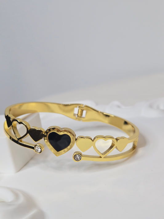 Cut Hearts Bangle Bracelet