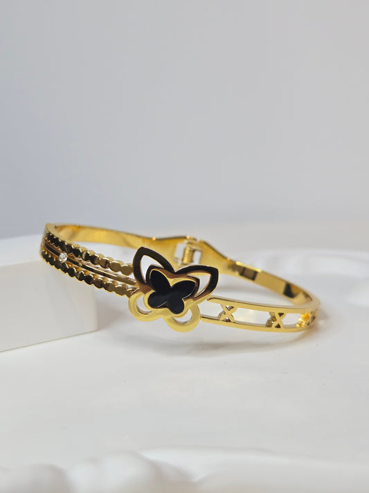 Double Design X Butterfly Bangle Bracelet