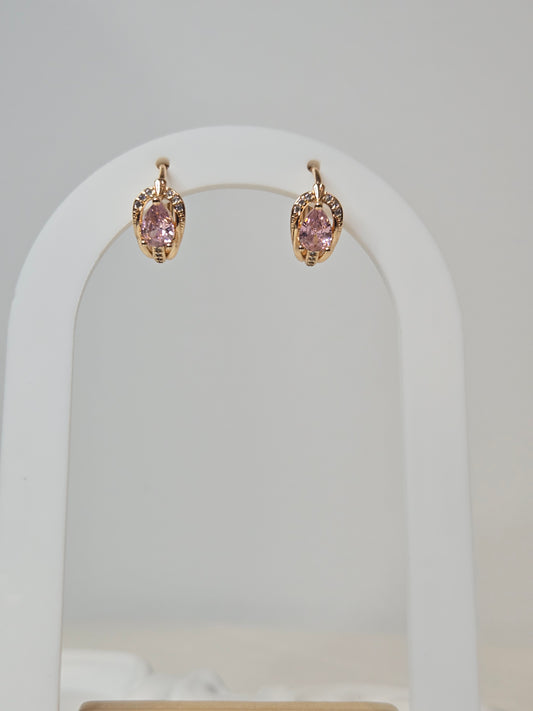 Stone Hoop Earrings