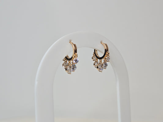 Crystal Charm Huggies Earrings