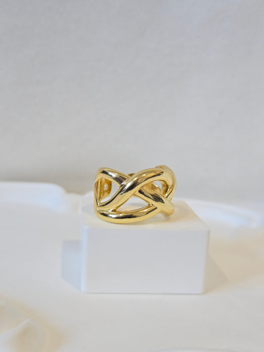 Statement Link Golden Adjustable Ring