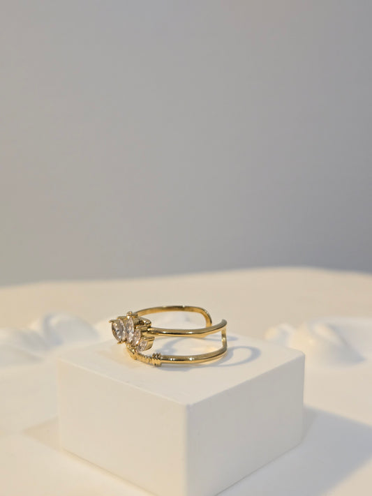 Marquise Cut Crystal Crown Ring