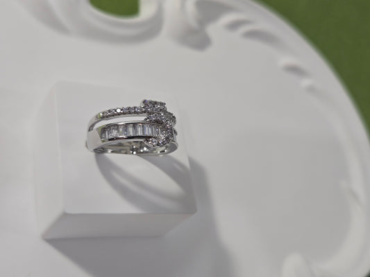 Silver Statement Baguette Cut Ring