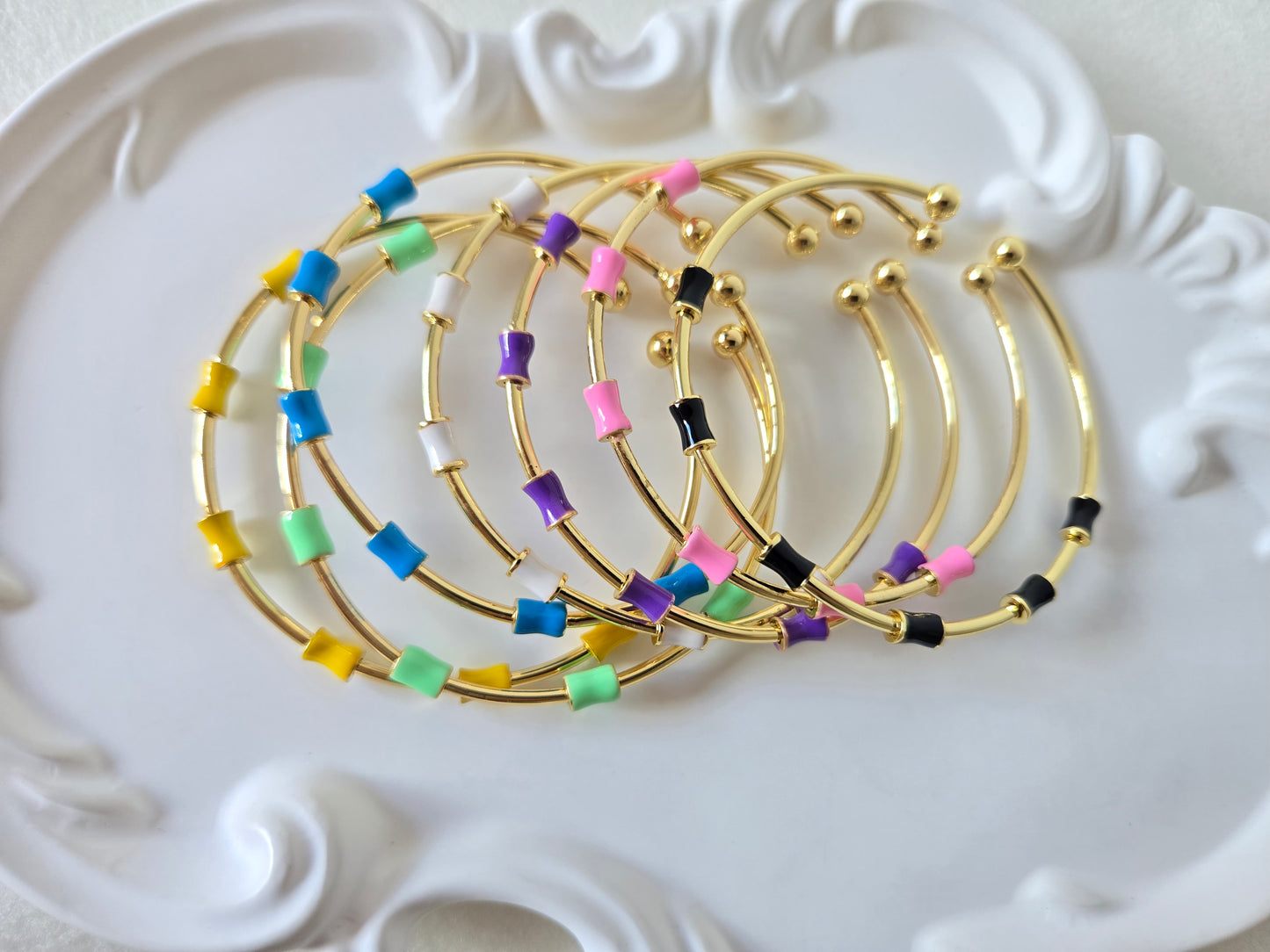 Sleek Coloured Adjustable Bangle Bracelet