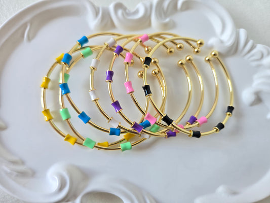 Sleek Coloured Adjustable Bangle Bracelet