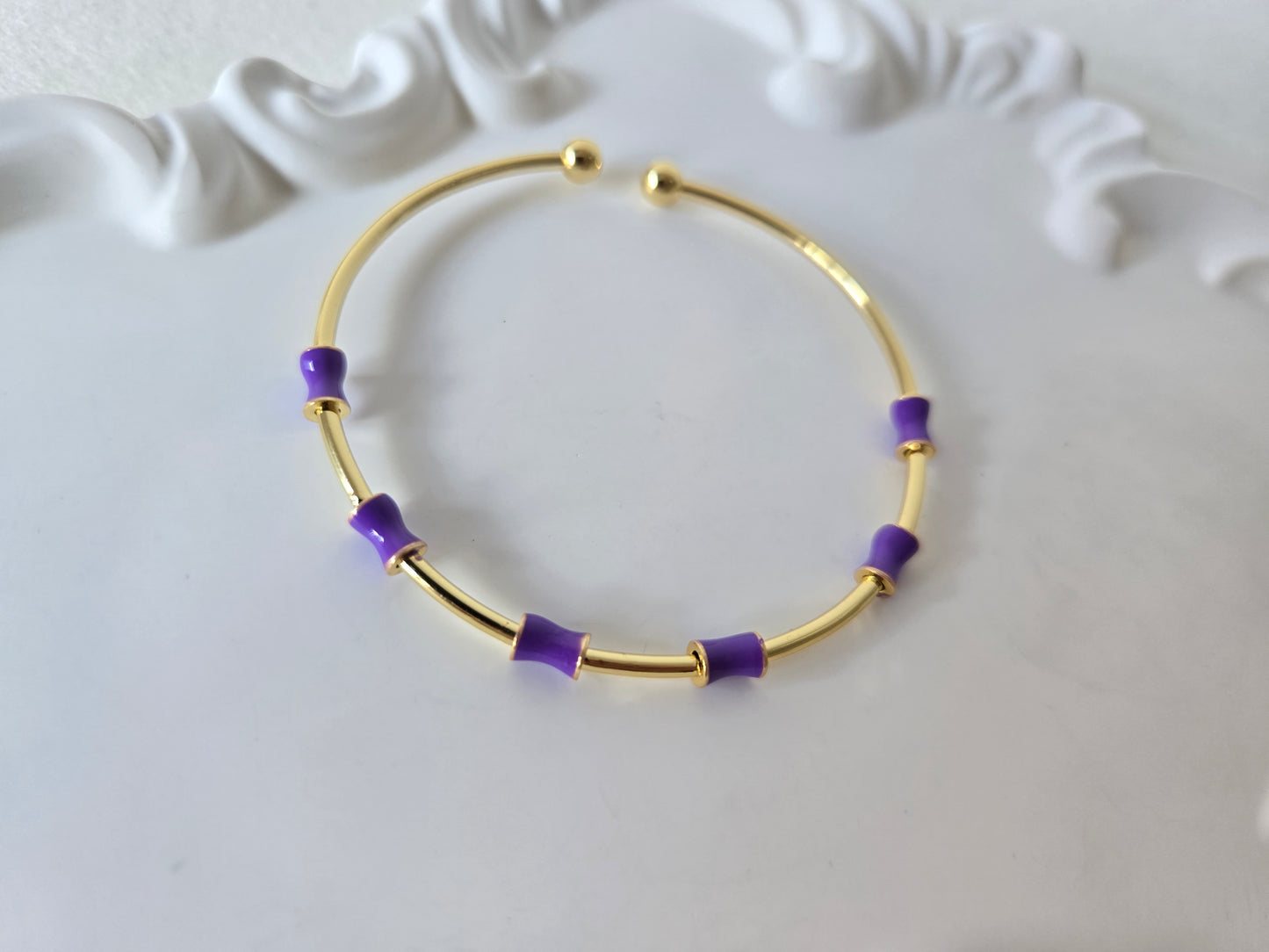 Sleek Coloured Adjustable Bangle Bracelet