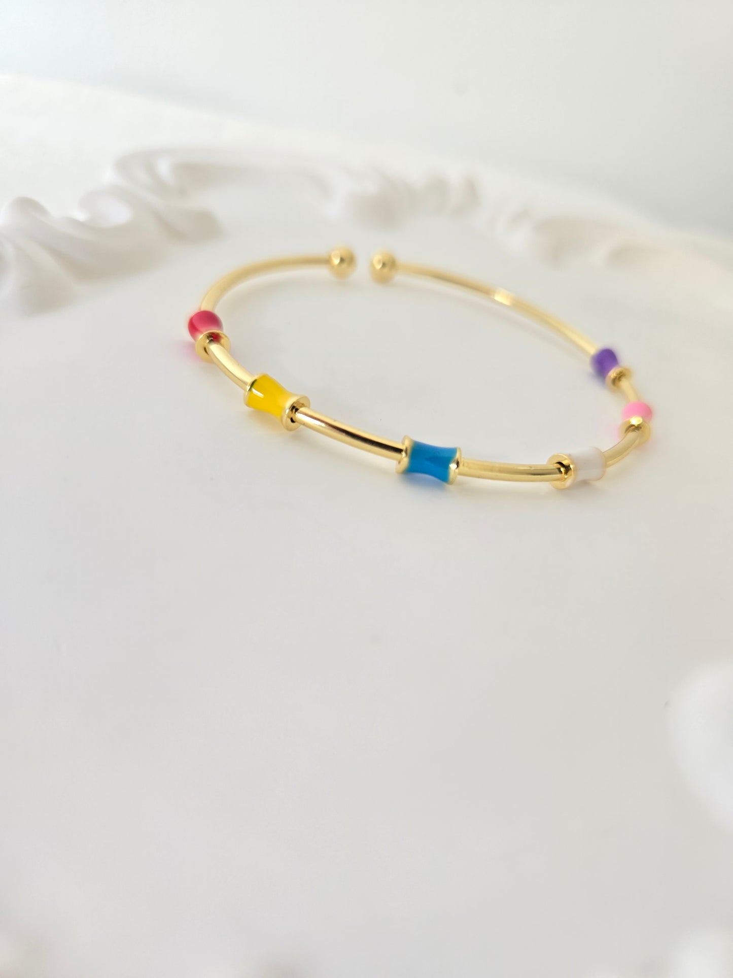 Sleek Coloured Adjustable Bangle Bracelet