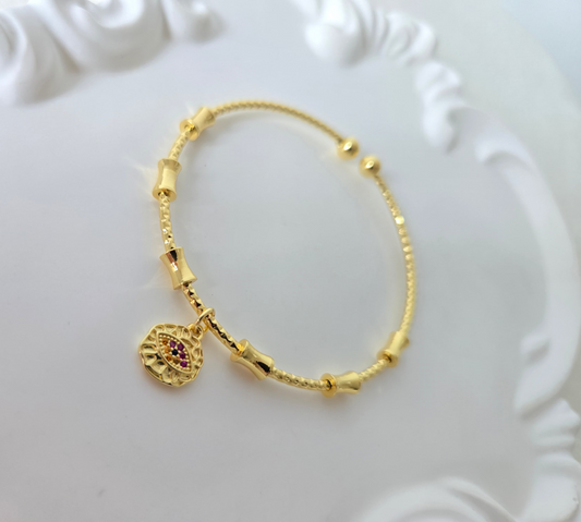 Evil Eye Charm Bangle Bracelet