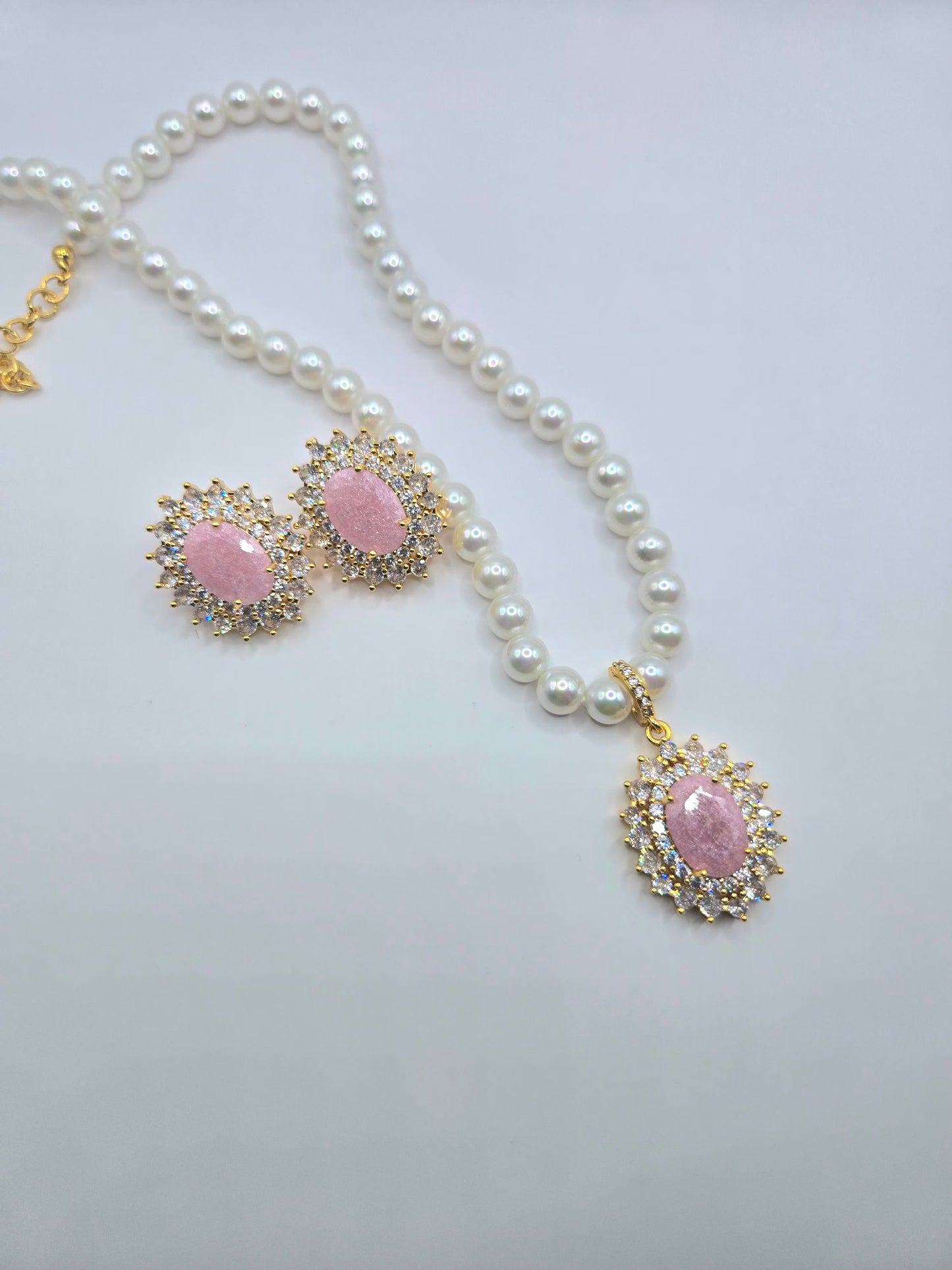 Pearl & Gemstone Statement Pendant Set