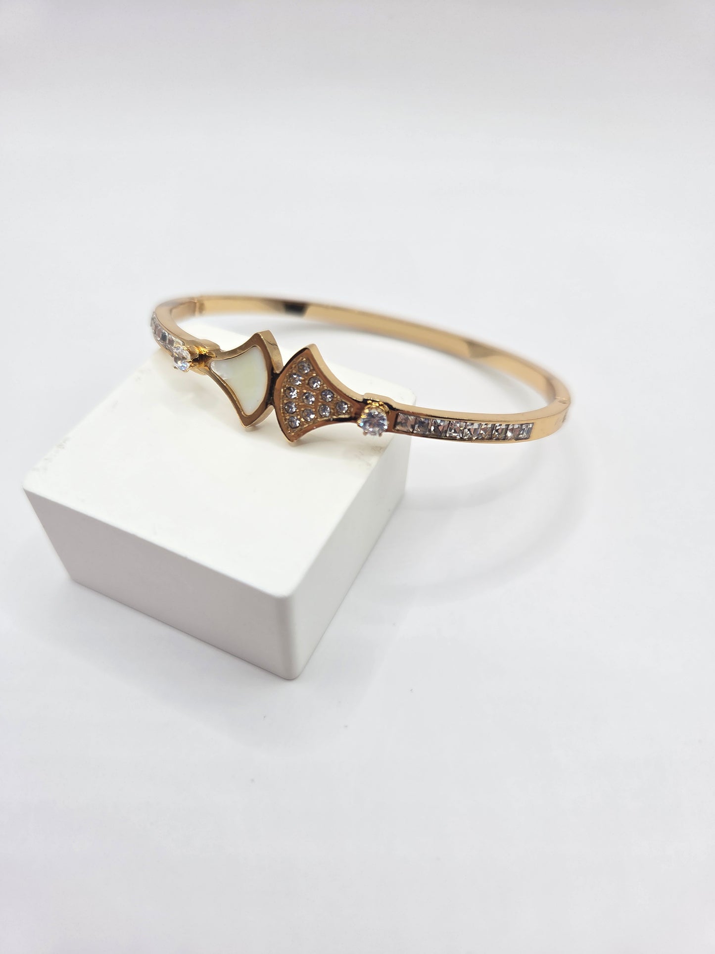 Elegant Pave Cuff Bangle Bracelet