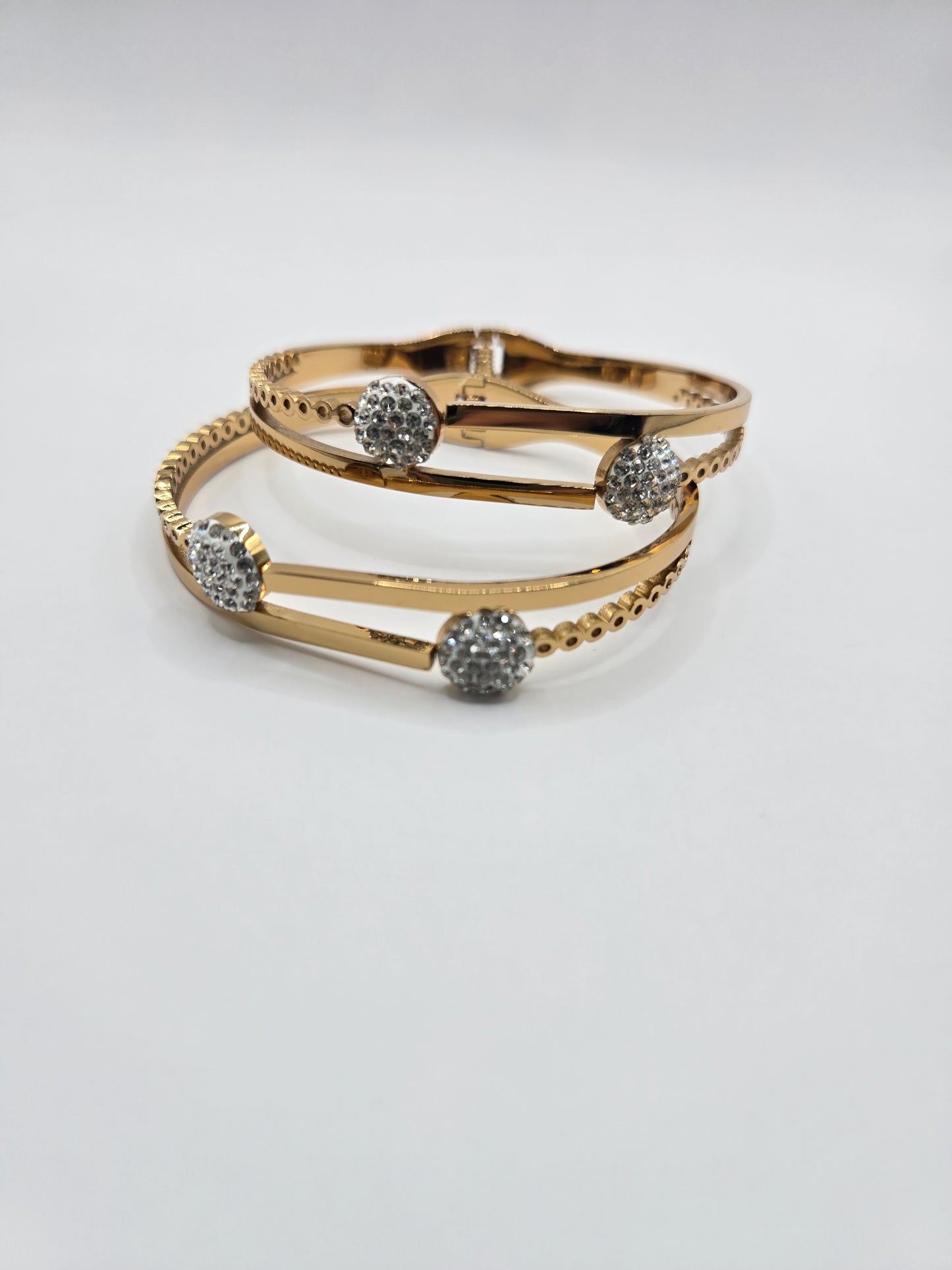 Celestial Dual Crystal Bangle Bracelet