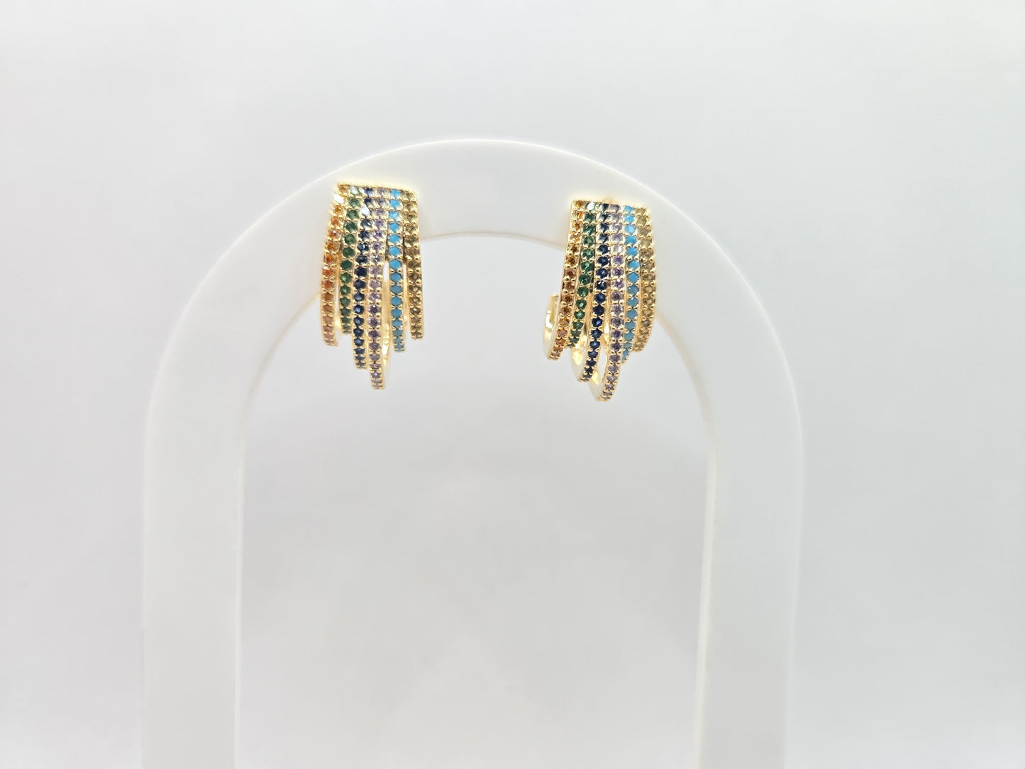Radiant Multi-color Hoop Earrings