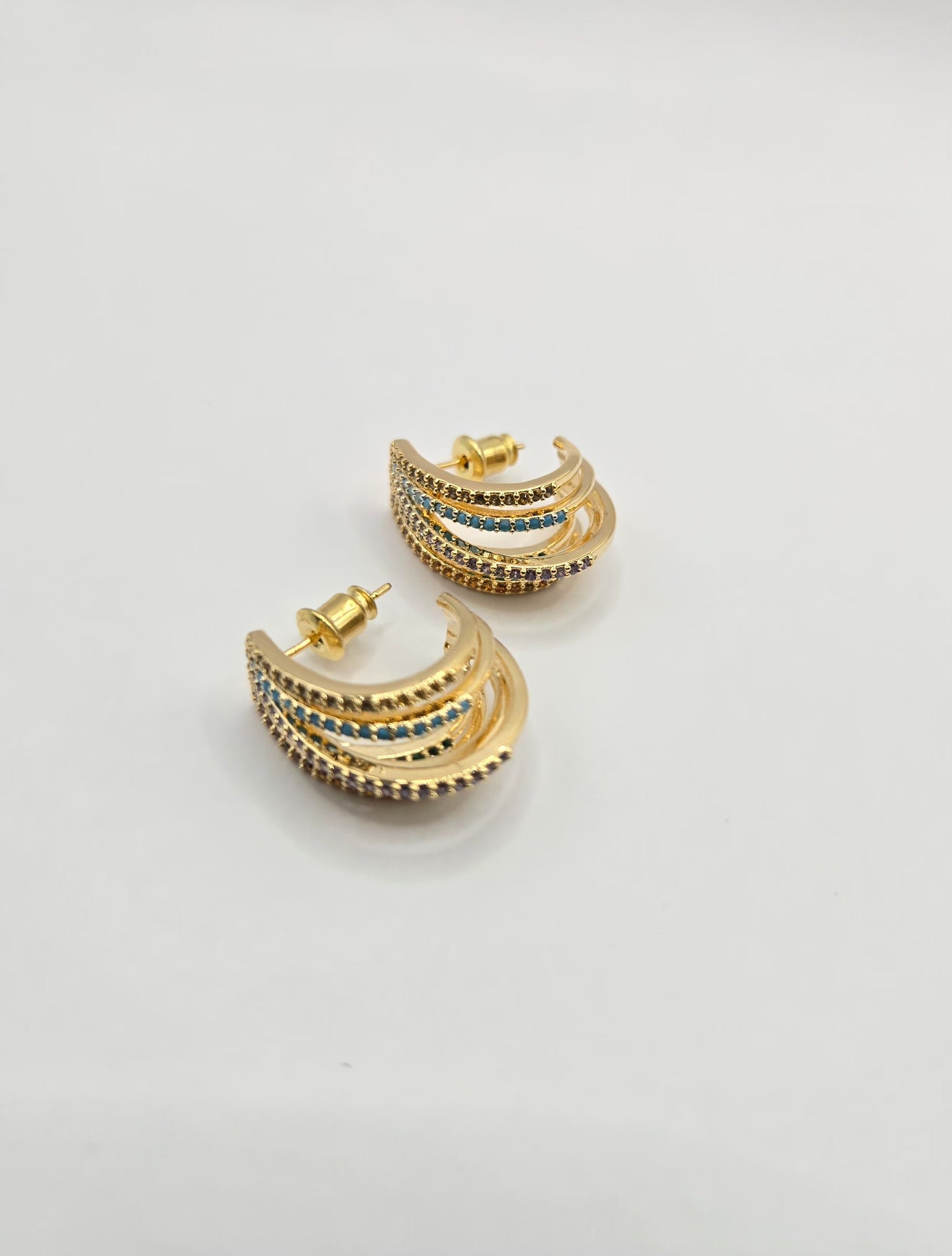 Radiant Multi-color Hoop Earrings