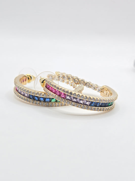 Statement Crystal Hoop Earrings