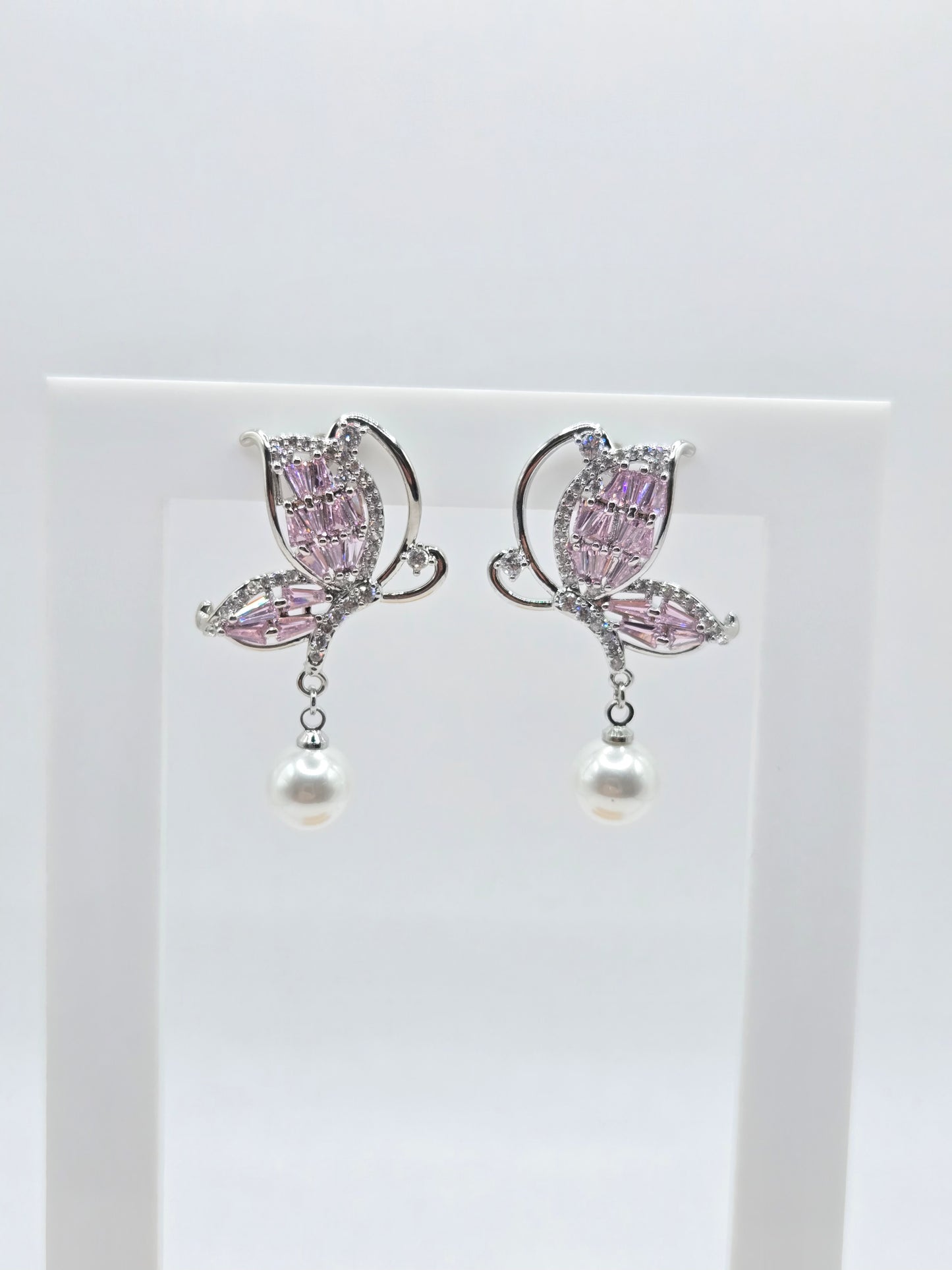Butterfly Pearl Drop Earrings