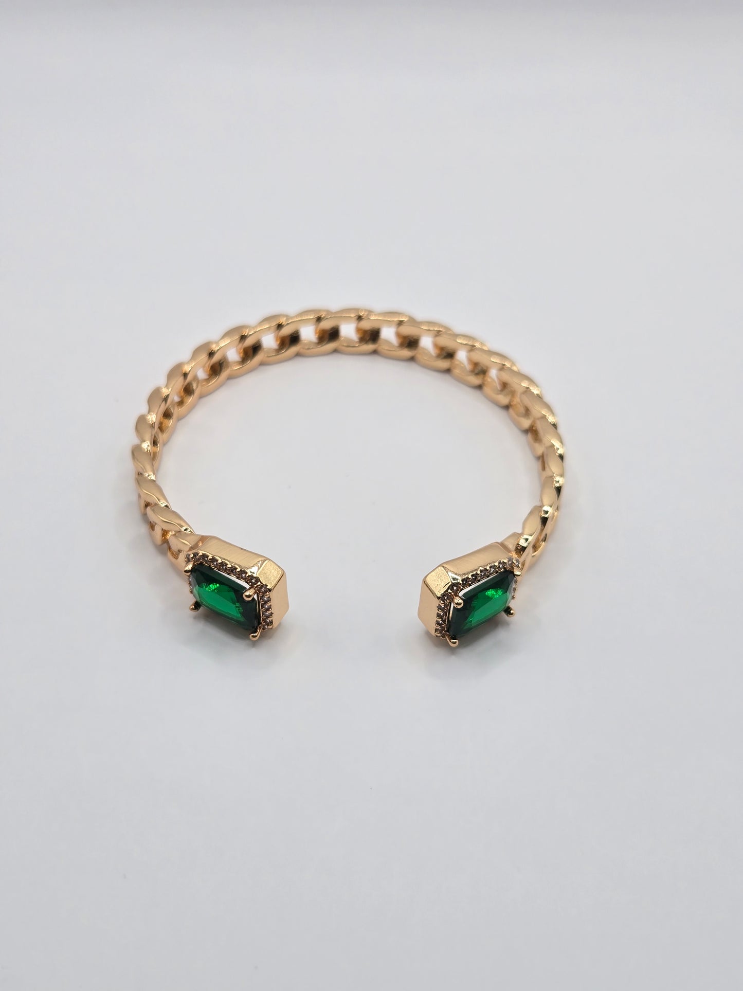 Emerald Gemstone Cuff Bracelet