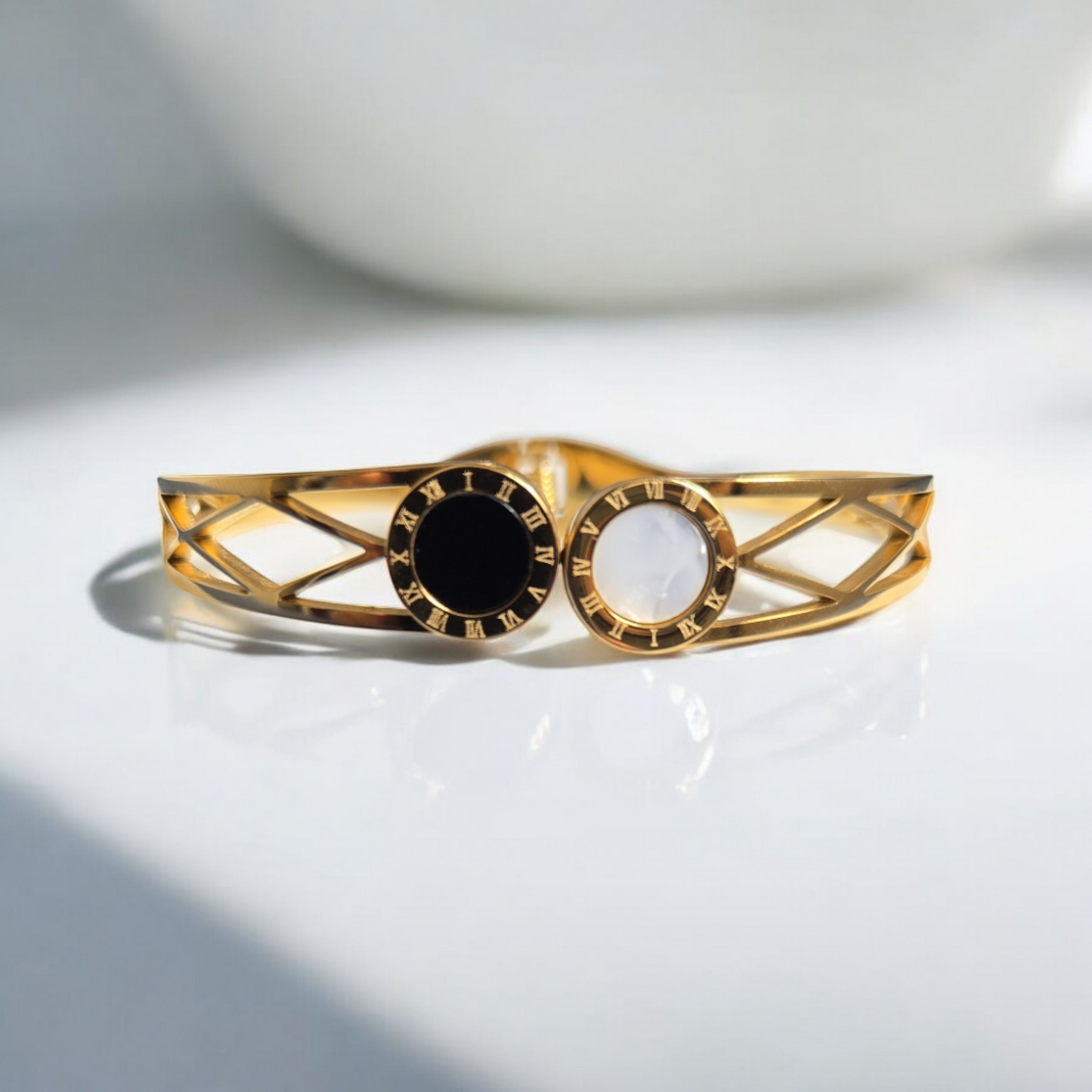 Roman Marble Openable Bangle Bracelet