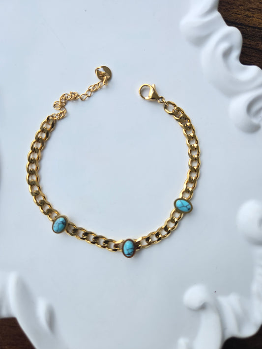 Azure Gold Link Chain Bracelet