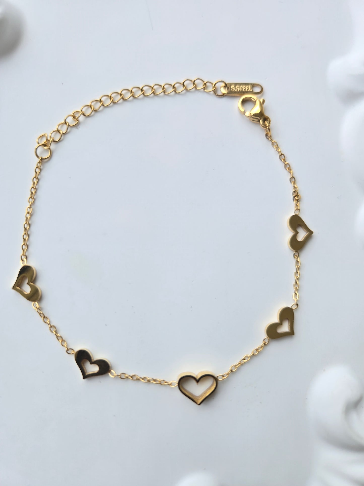 Heart Gold Chain Bracelet